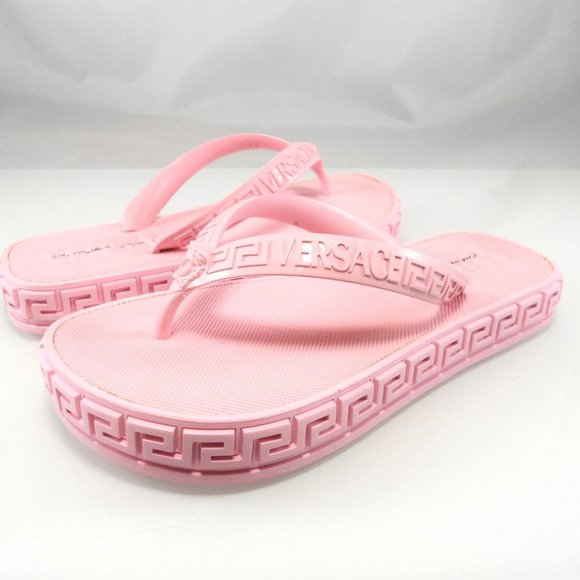 NWT$375 Versace Medusa Icon Greek Key Greca Thong Flip Flops Slides 36.5 / 5-5.5 - Picture 6 of 14